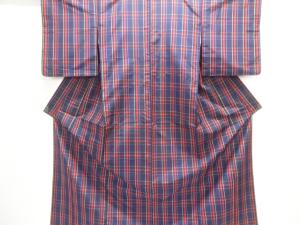 格子織り出し米沢紬着物アンサンブル